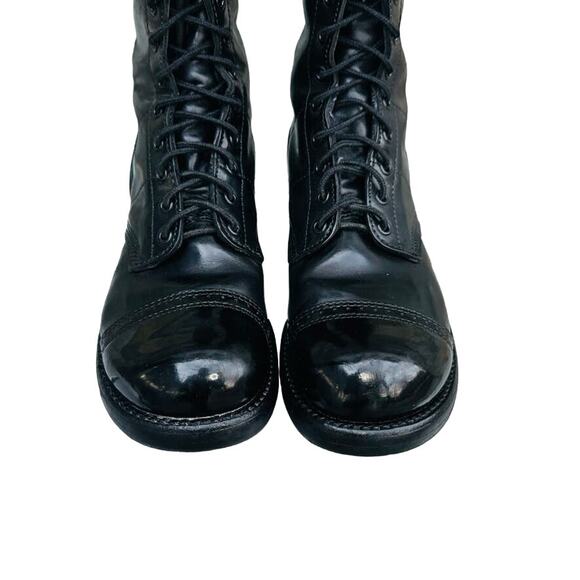 CORCORAN JUMP BOOTS 1500 8.5 Black Leather Cap Toe Paratrooper Vintage Military - Picture 3 of 13